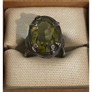 Silpada Sterling Silver Olive Swarovski Crystal Ring
